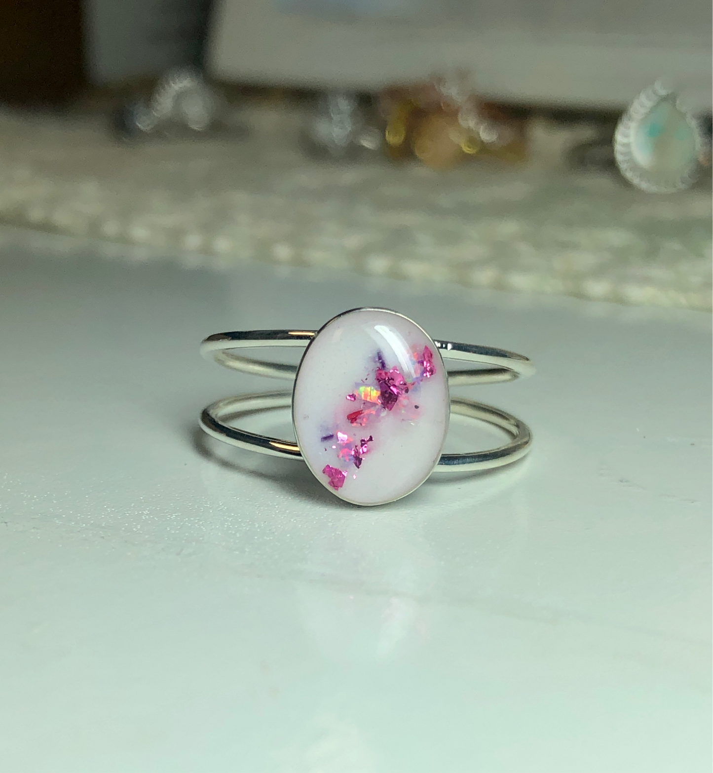 Oval double band - 8x10 stone