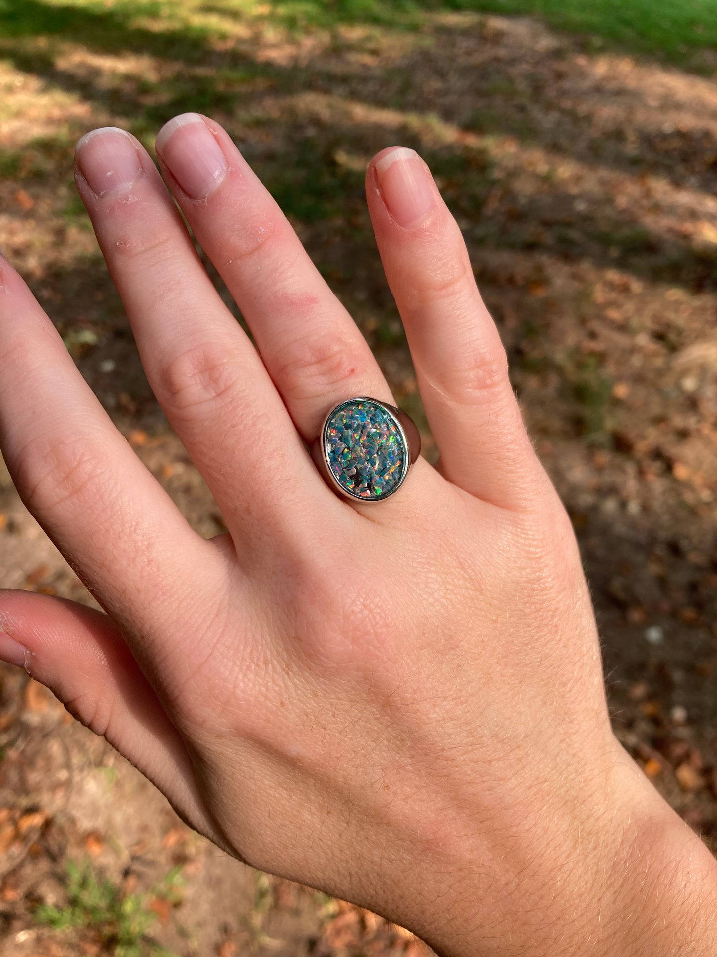 Stainless Steel large oval ring