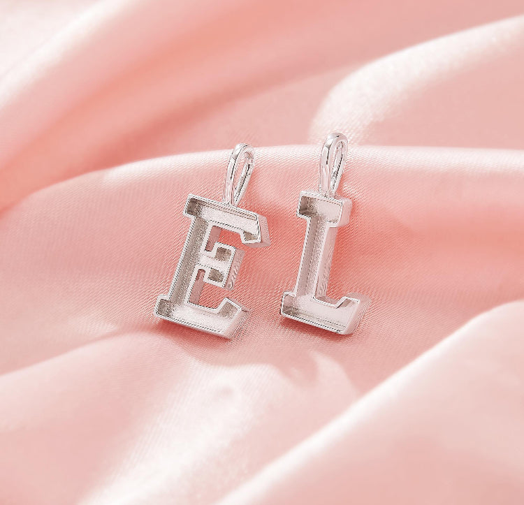 14k solid gold initial pendant