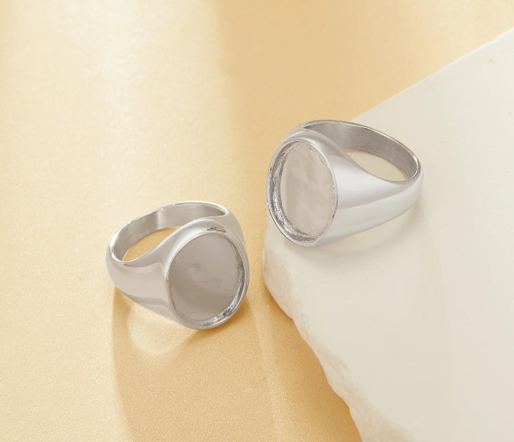 Stainless Steel large oval ring